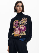 Desigual Maglione disegnato da Mr. Christian Lacroix Donna Nero 25WWJF04 2000 DESIGUAL