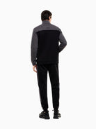 EA7 Emporio Armani Tuta Athletic Colour Block in misto cotone organico ASV Uomo Nero Asfalto 7M000941 AF10377 MC165 EA7 EMPORIO ARMANI