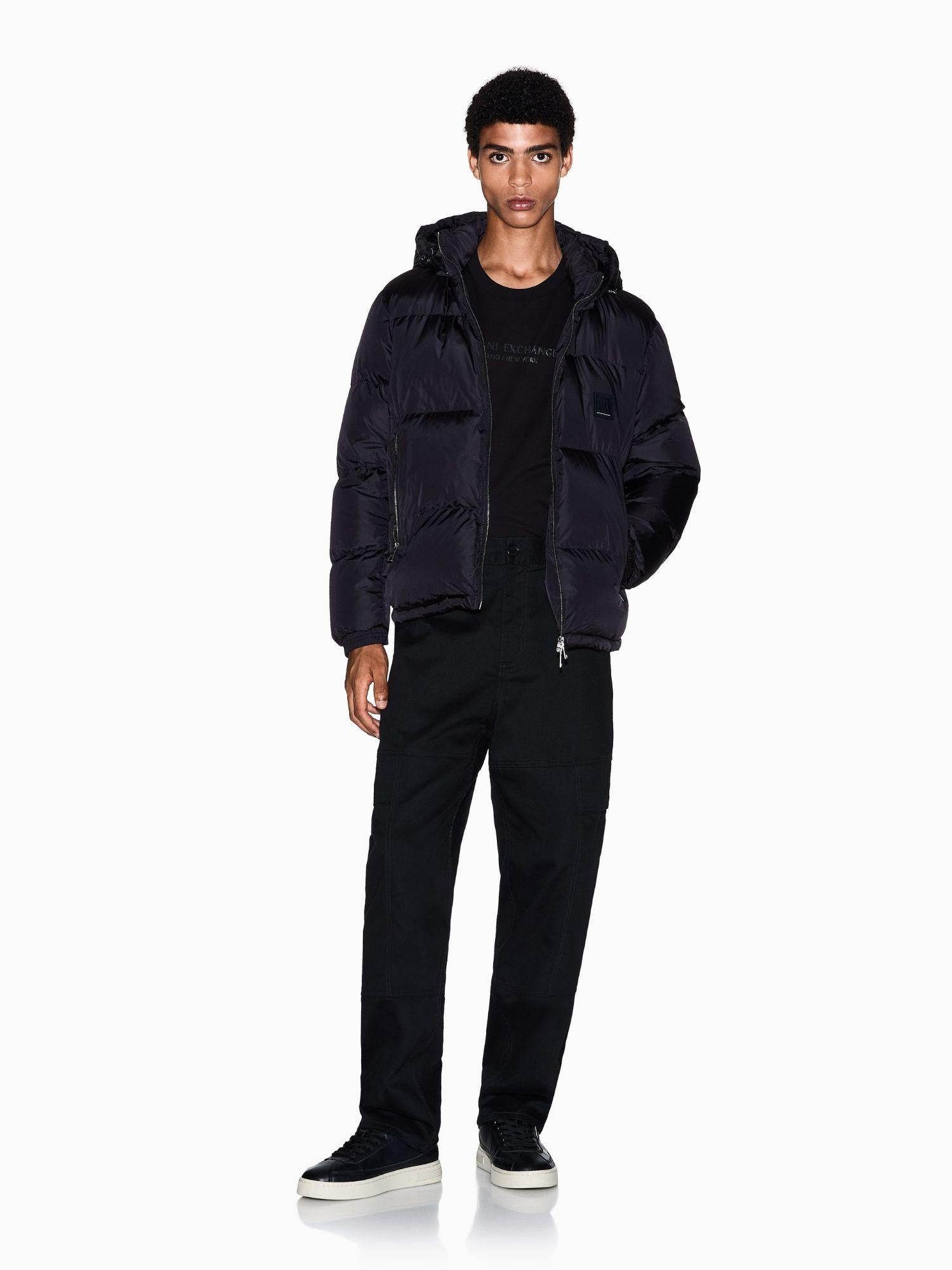 Armani Exchange Piumino Uomo con Cappuccio Nero XM000348 AF12286 UC001 ARMANI EXCHANGE