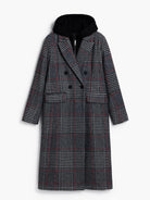 Desigual Cappotto tartan con cappuccio Donna Nero 25WWEW13 2007 DESIGUAL
