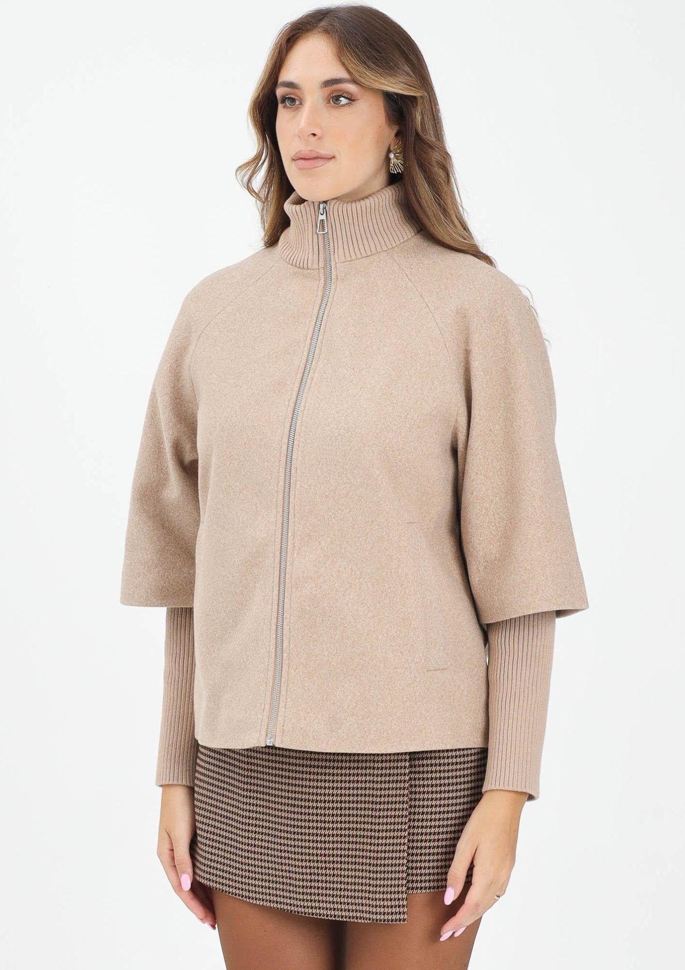 Jacqueline De Yong Giacca Invernale Donna Memory Beige 15353907 Camel MELANGE WITH WHITE JACQUELINE DE YONG
