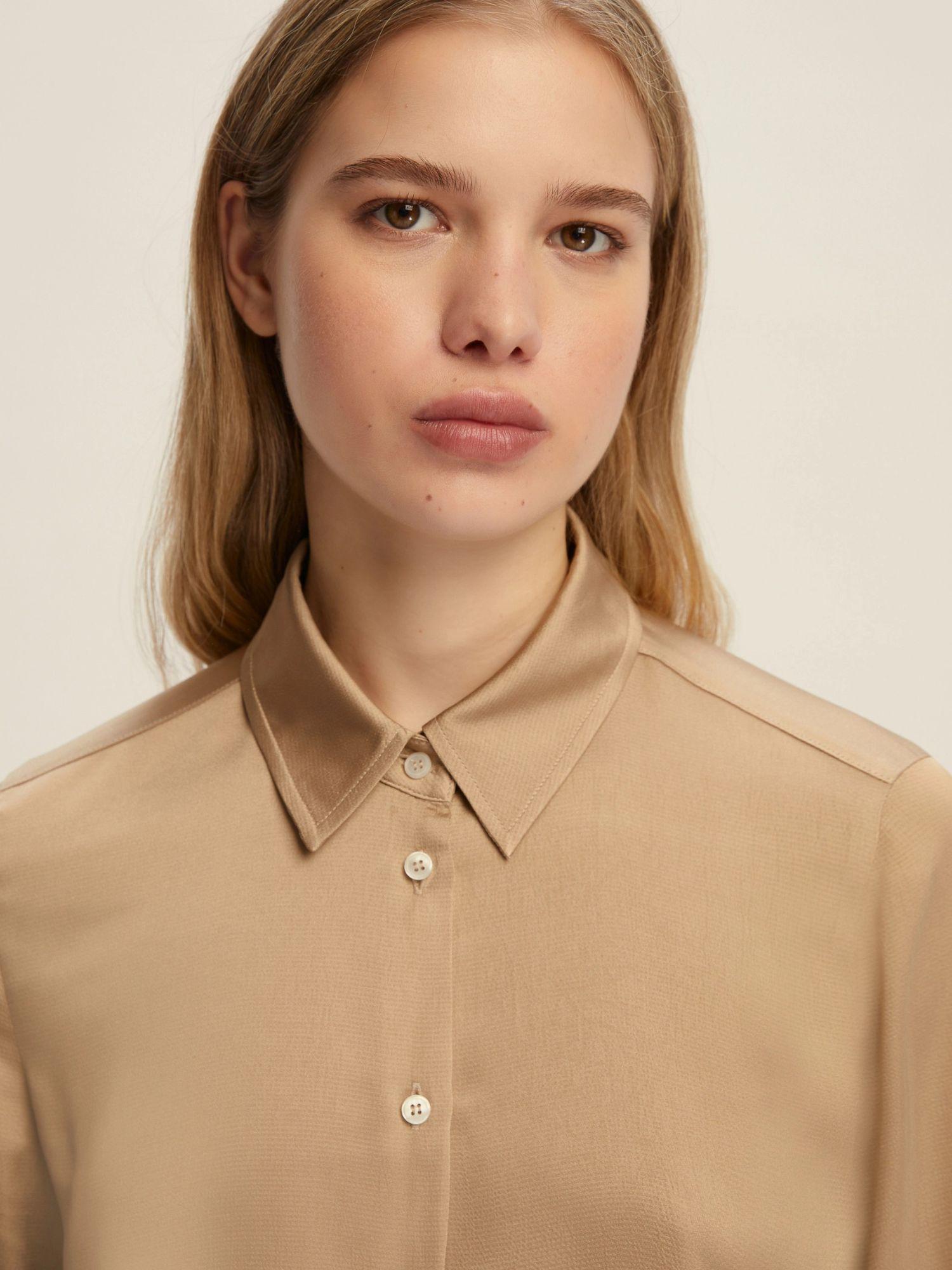 Emme Marella Camicia In Raso Martellato Donna Fleres Miele 2525116042200 003 EMME MARELLA