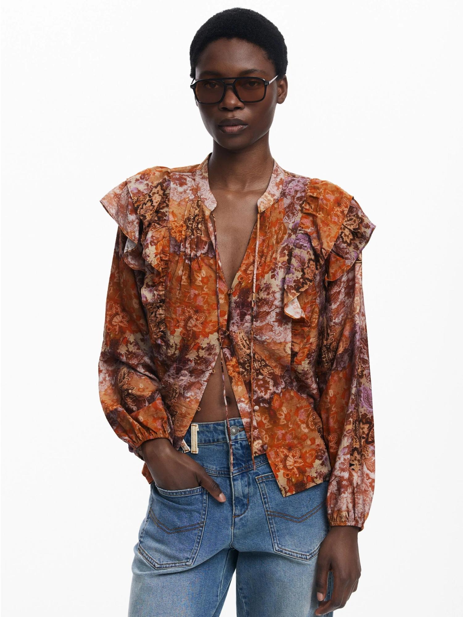 Desigual Blusa romantica paisley Donna Arancione 25WWBW08 7002 DESIGUAL