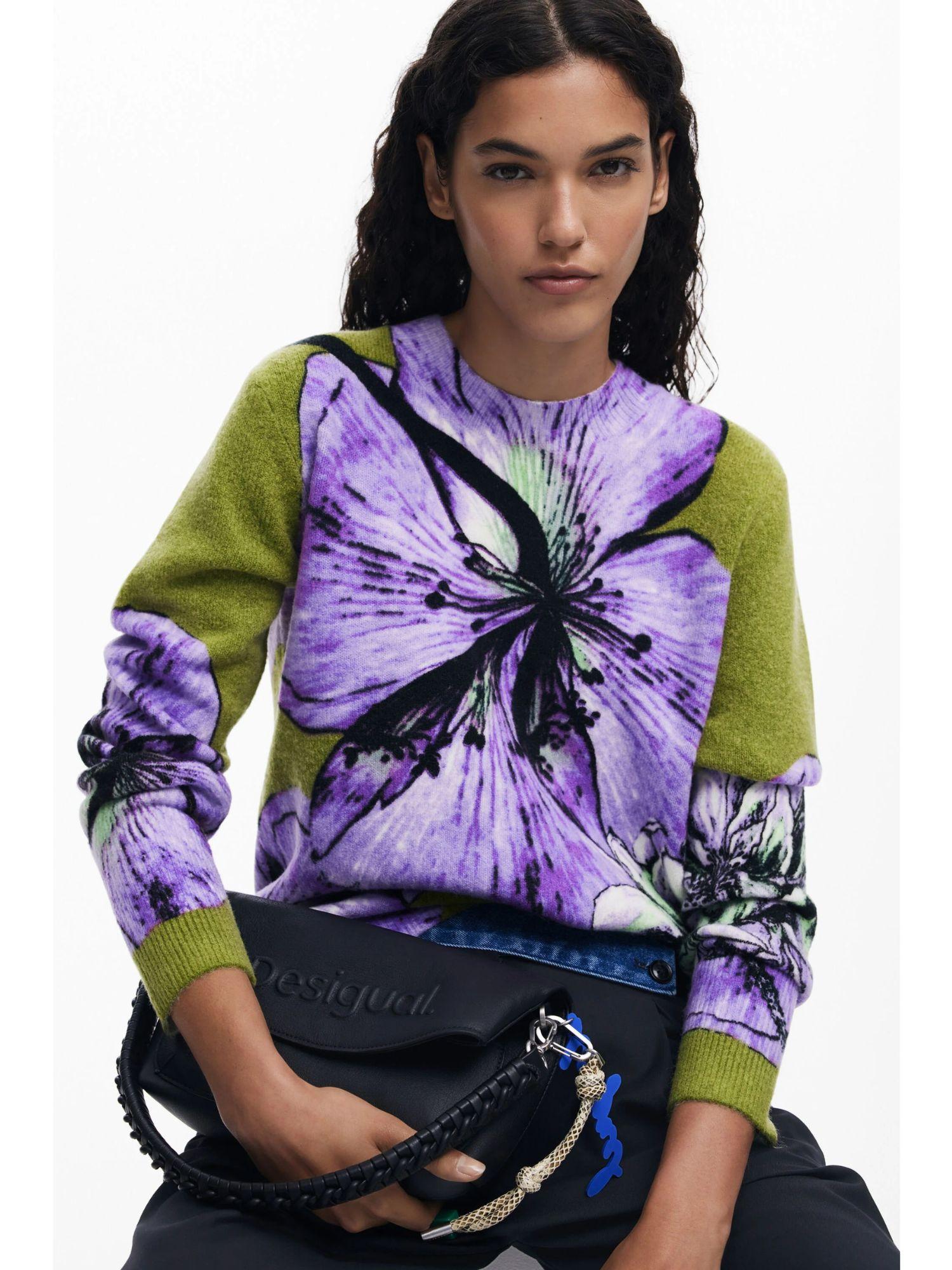 Desigual Maglione disegnato da Mr. Christian Lacroix Donna Verde 25WWJF42 3113 DESIGUAL