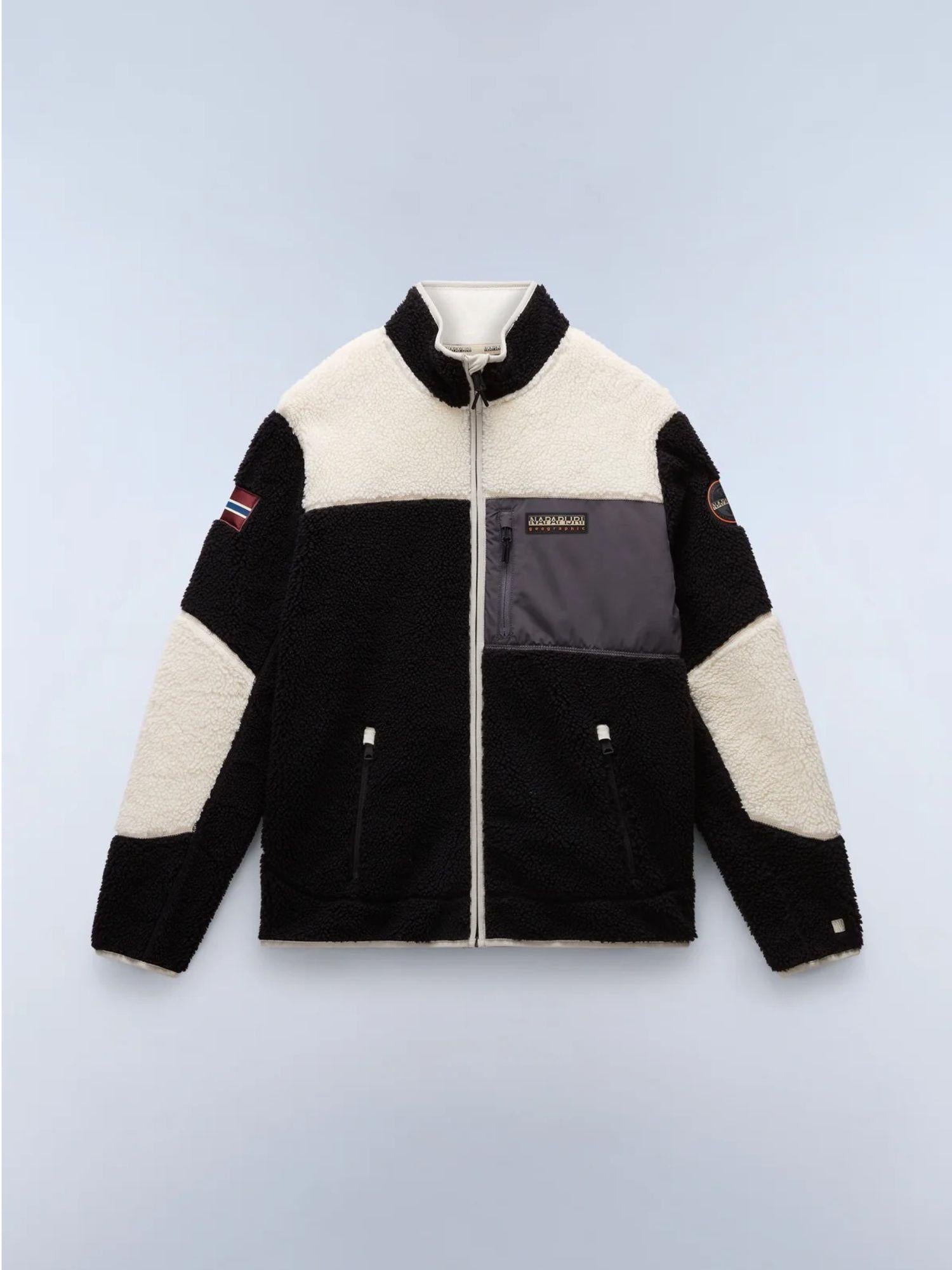 Napapijri Felpa in Pile con Zip Uomo Yupik Multicolour NP0A4GNT MCB NAPAPIJRI