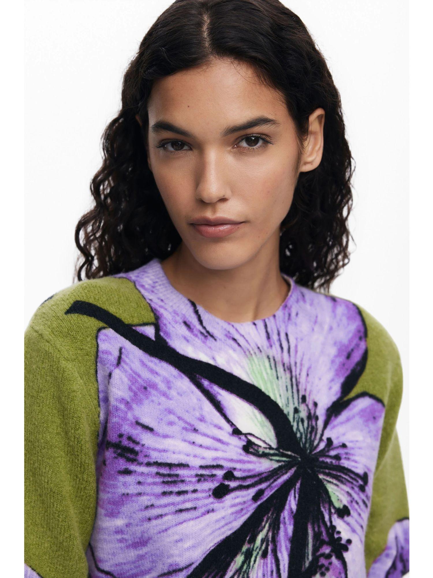 Desigual Maglione disegnato da Mr. Christian Lacroix Donna Verde 25WWJF42 3113 DESIGUAL