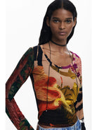 Desigual Maglietta disegnata da Mr. Christian Lacroix Donna Rosso 25WWTK38 3035 DESIGUAL