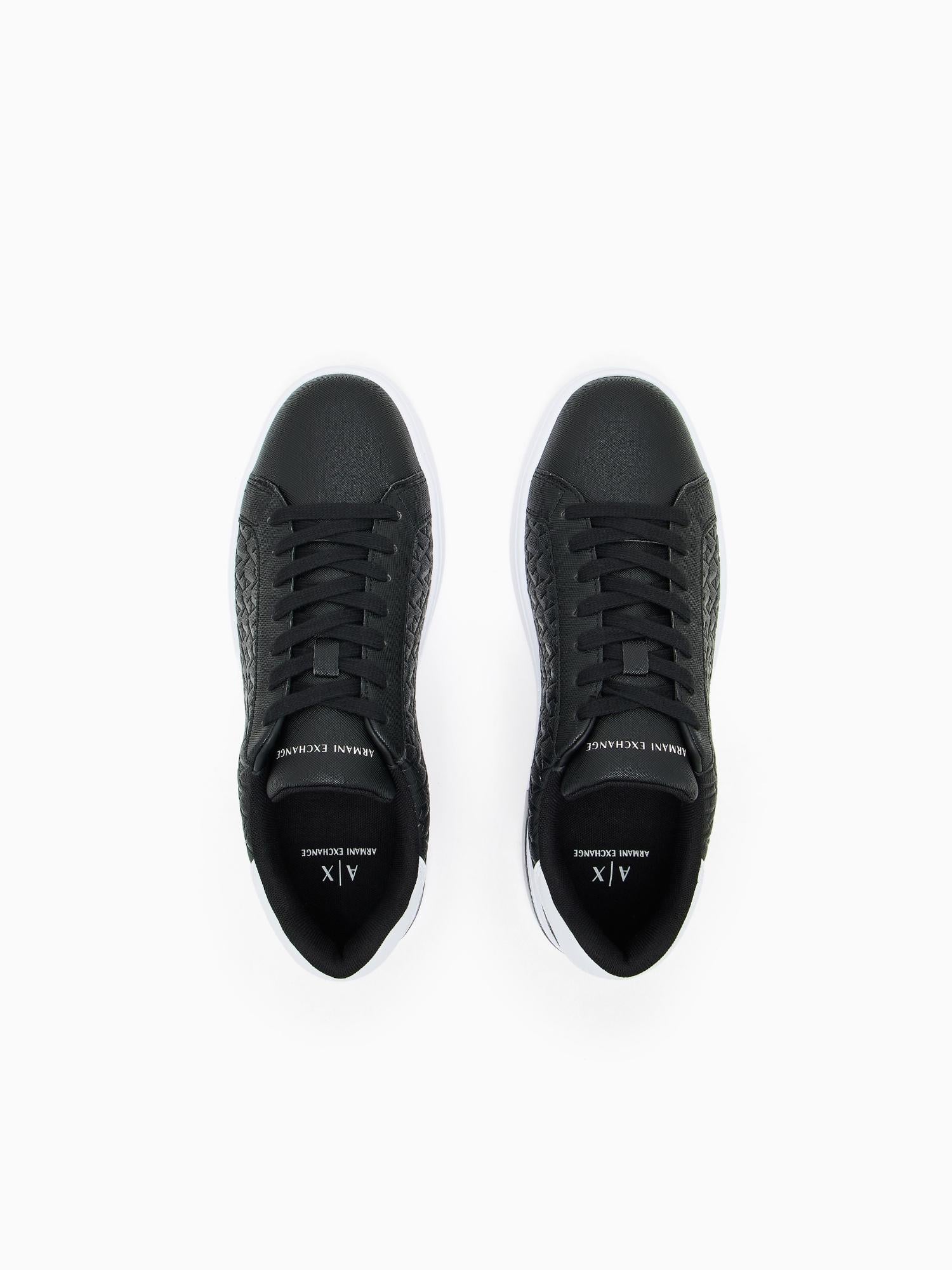 Armani Exchange Scarpe da ginnastica con lacci e logo in rilievo allover Uomo Nero XM000140 AF11916 MC011 ARMANI EXCHANGE