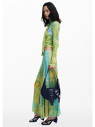 Desigual Borsa di jeans con fibbie media Donna Blu 25WAXD24 5008 DESIGUAL