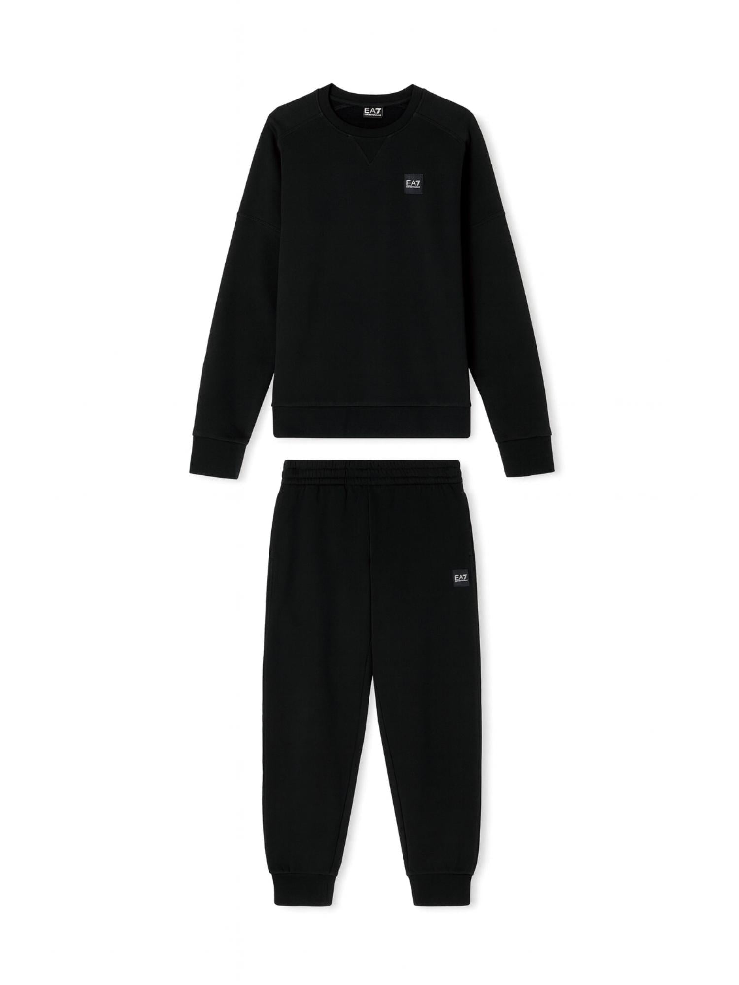 EA7 Emporio Armani Tuta Uomo Visibility in misto cotone Nero 7M000912 AF10377 UC001 EA7 EMPORIO ARMANI