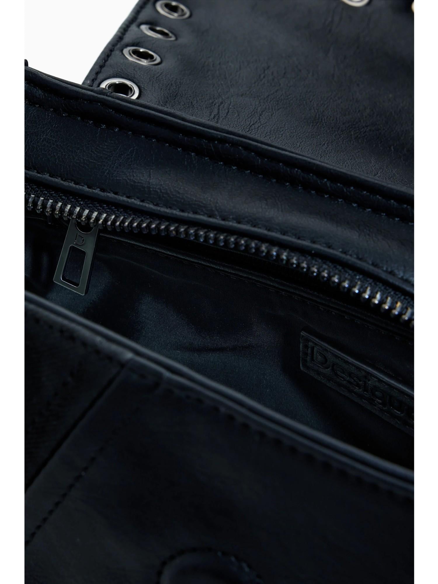 Desigual Borsa effetto pelle patch media Donna Nero 25WAXP36 2000 DESIGUAL