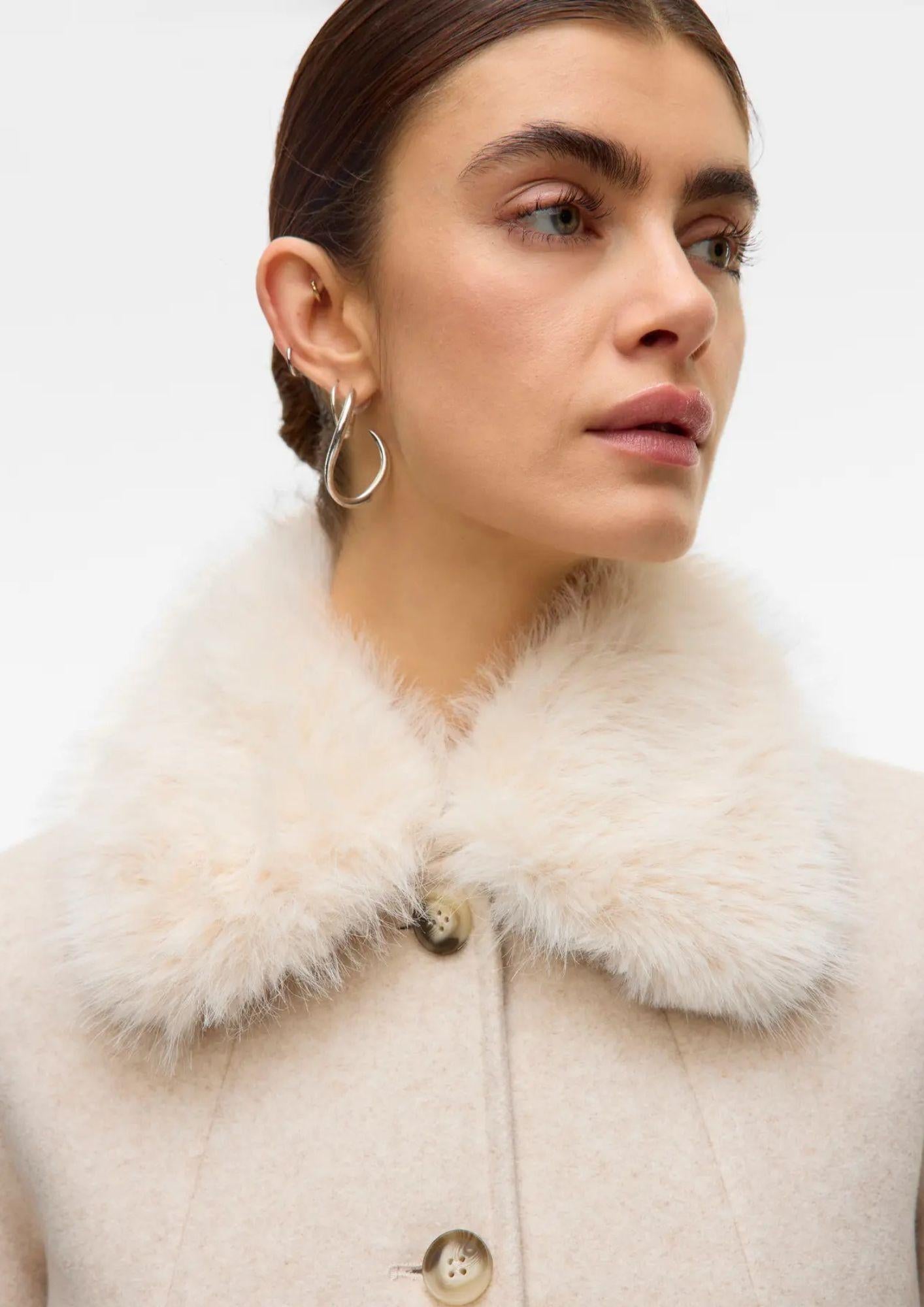 Vero Moda Giacca Invernale Donna Autumn Beige 10331559 Oatmeal MELANGE VERO MODA