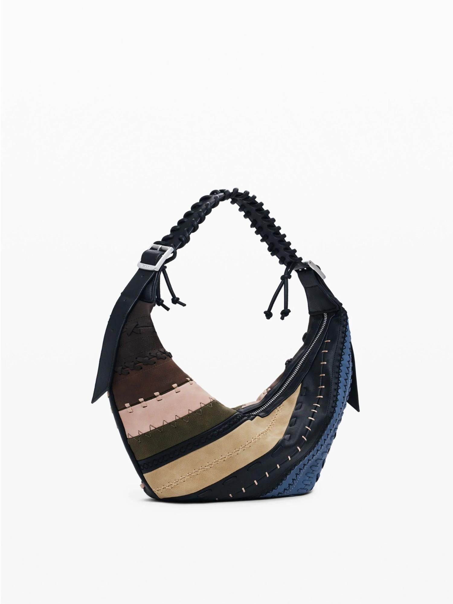 Desigual Borsa a tracolla patchwork media Donna Marrone 25WAXP77 6000 DESIGUAL