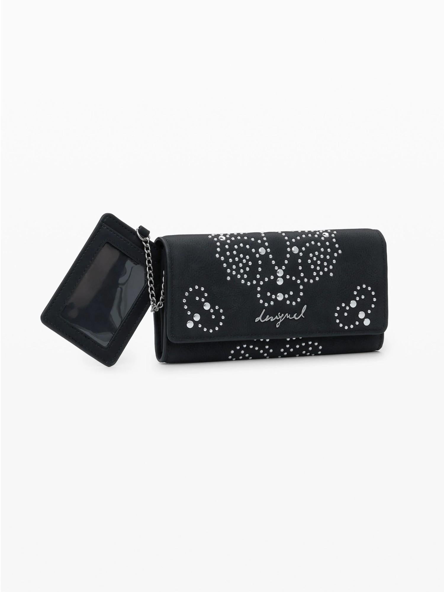 Desigual Portafoglio borchie portacarte grande Donna Nero 25WAYP46 2000 DESIGUAL