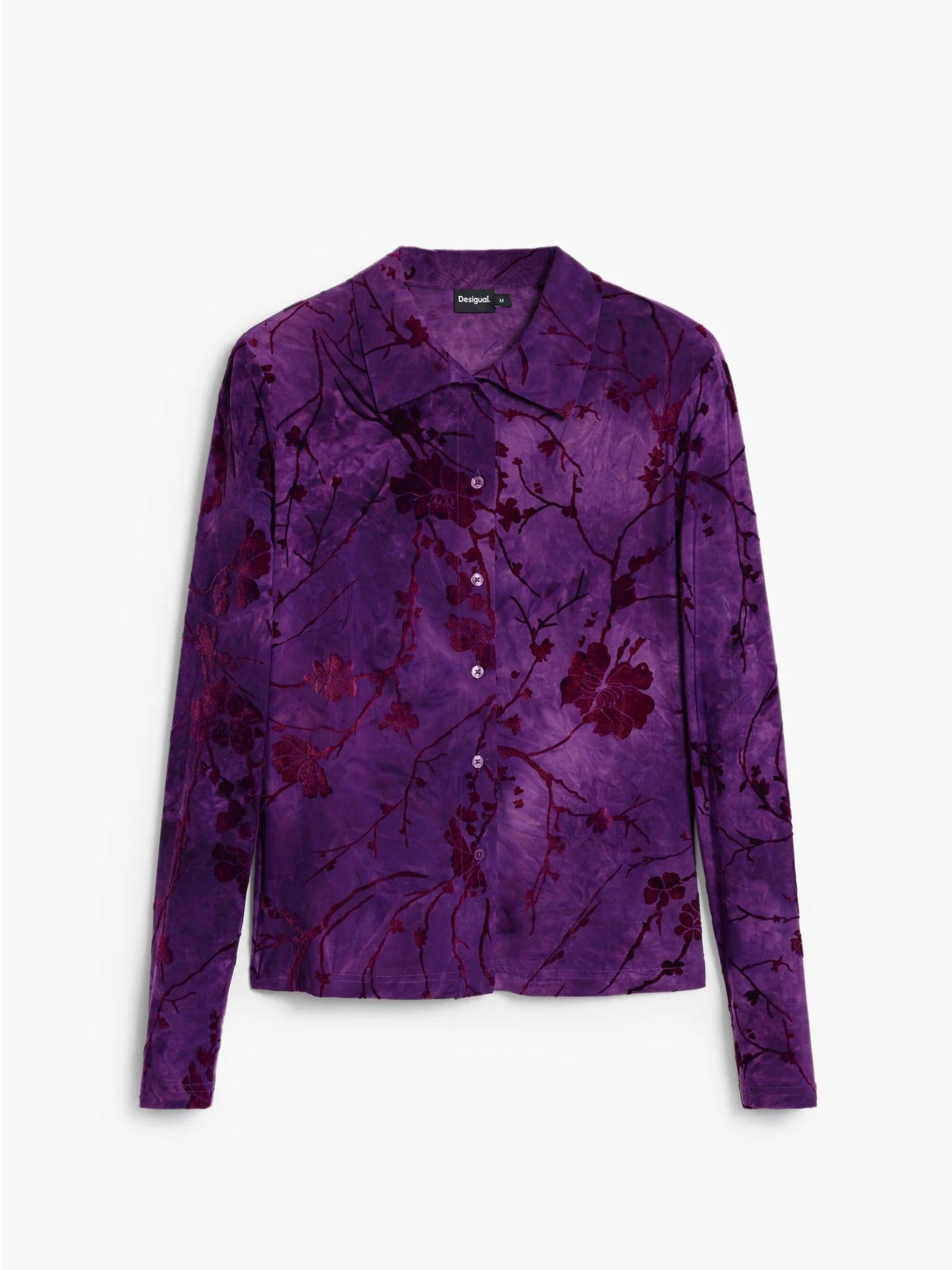 Desigual Maglietta abbottonata orientale Donna Viola 25WWTK29 3028 DESIGUAL