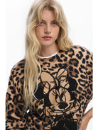 Desigual Maglione Minnie animalier Donna Marrone 25WWJF43 6001 DESIGUAL