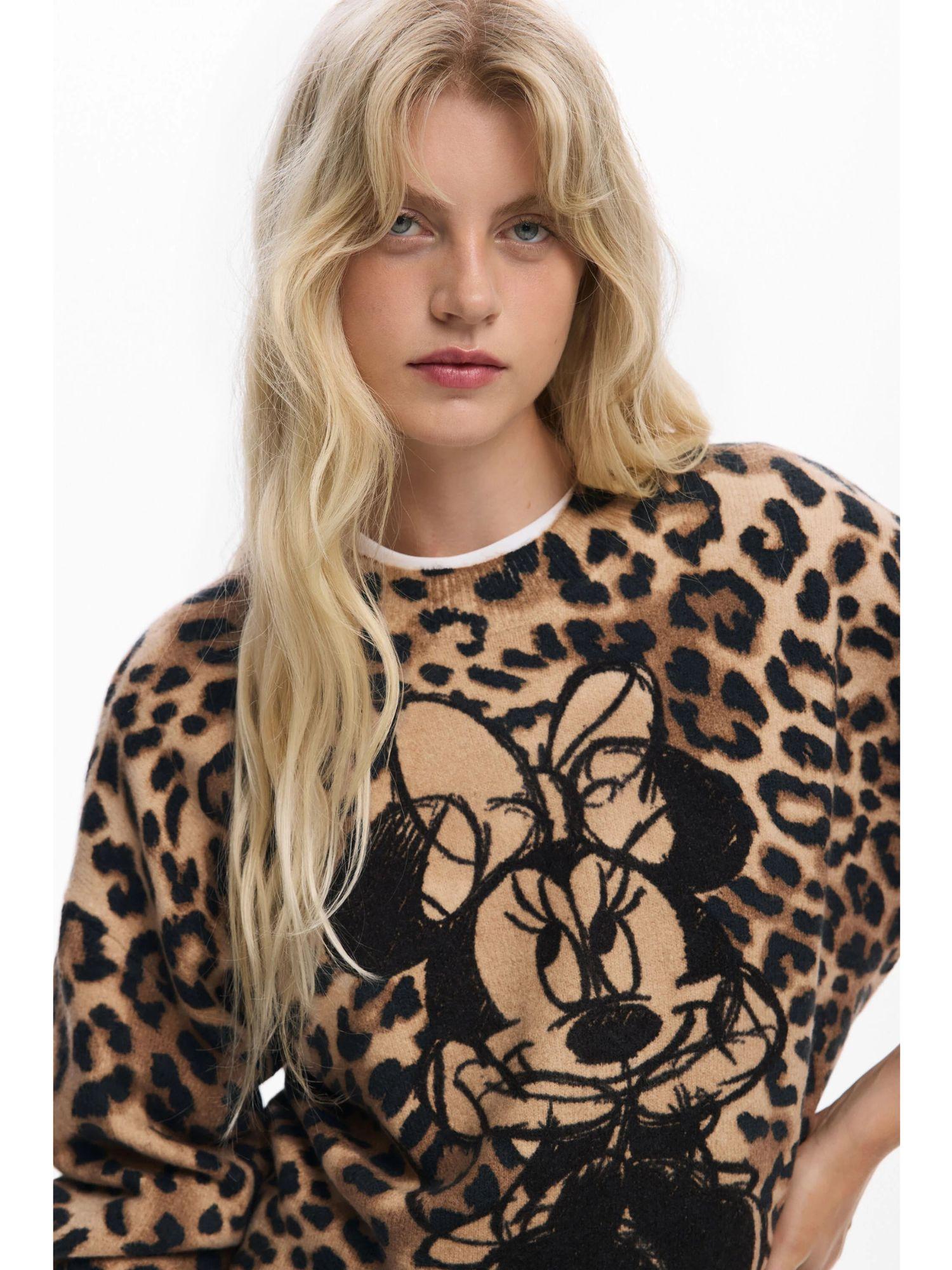 Desigual Maglione Minnie animalier Donna Marrone 25WWJF43 6001 DESIGUAL