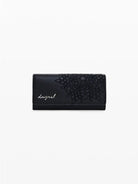 Desigual Portamonete effetto pelle ricamato medio Donna Nero 25WAYP35 2000 DESIGUAL
