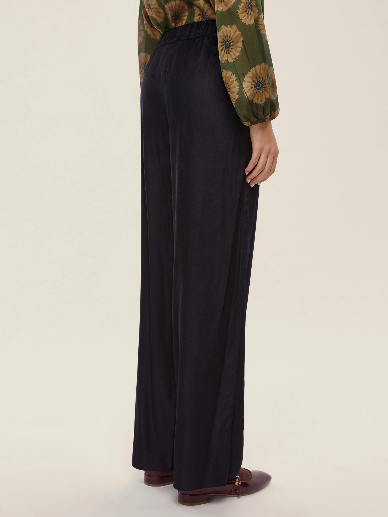 Emme Marella Pantalone in velluto a coste Isotta Donna Blu 2525136121200 005 EMME MARELLA