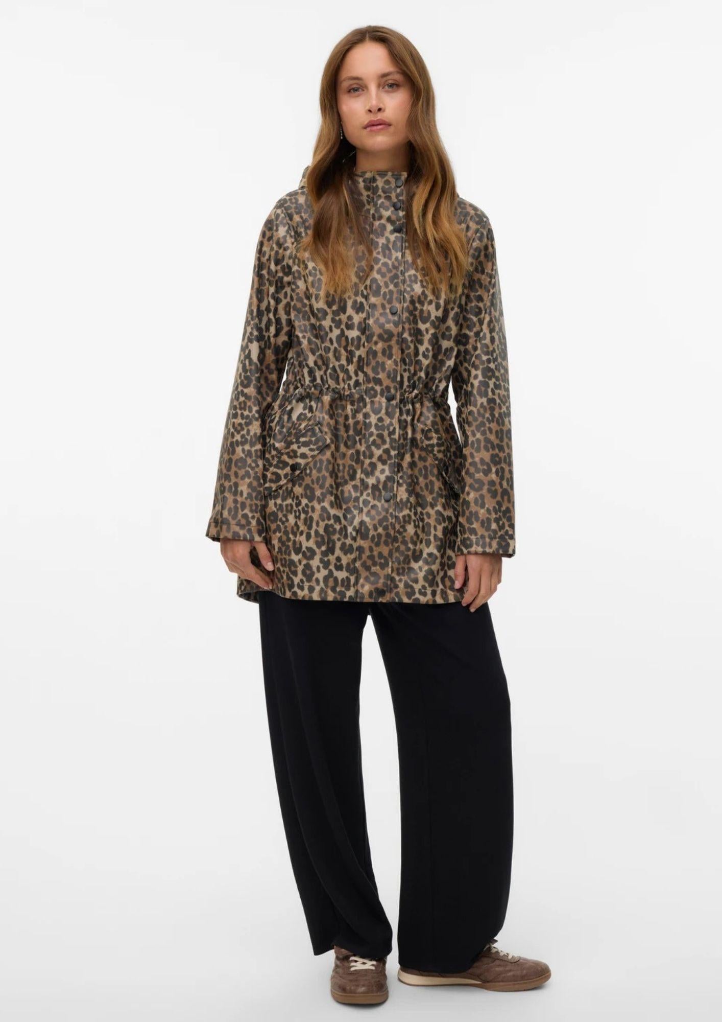 Vero Moda Giacca Invernale Donna Malou Marrone Animalier 10330969 Irish Cream VERO MODA