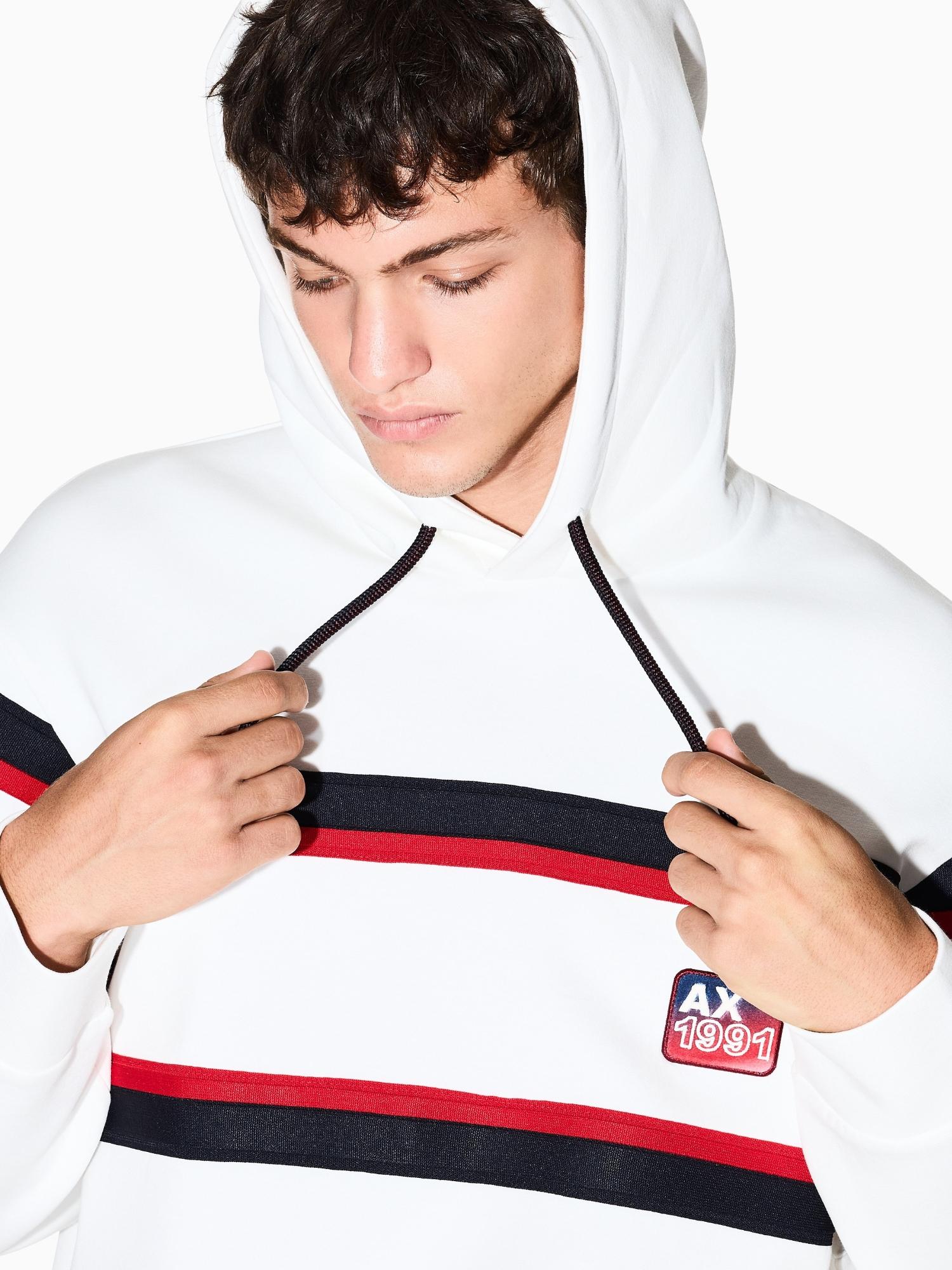 Armani Exchange Felpa con Cappuccio Uomo Bianca XM001398 AF13047 U0009 ARMANI EXCHANGE