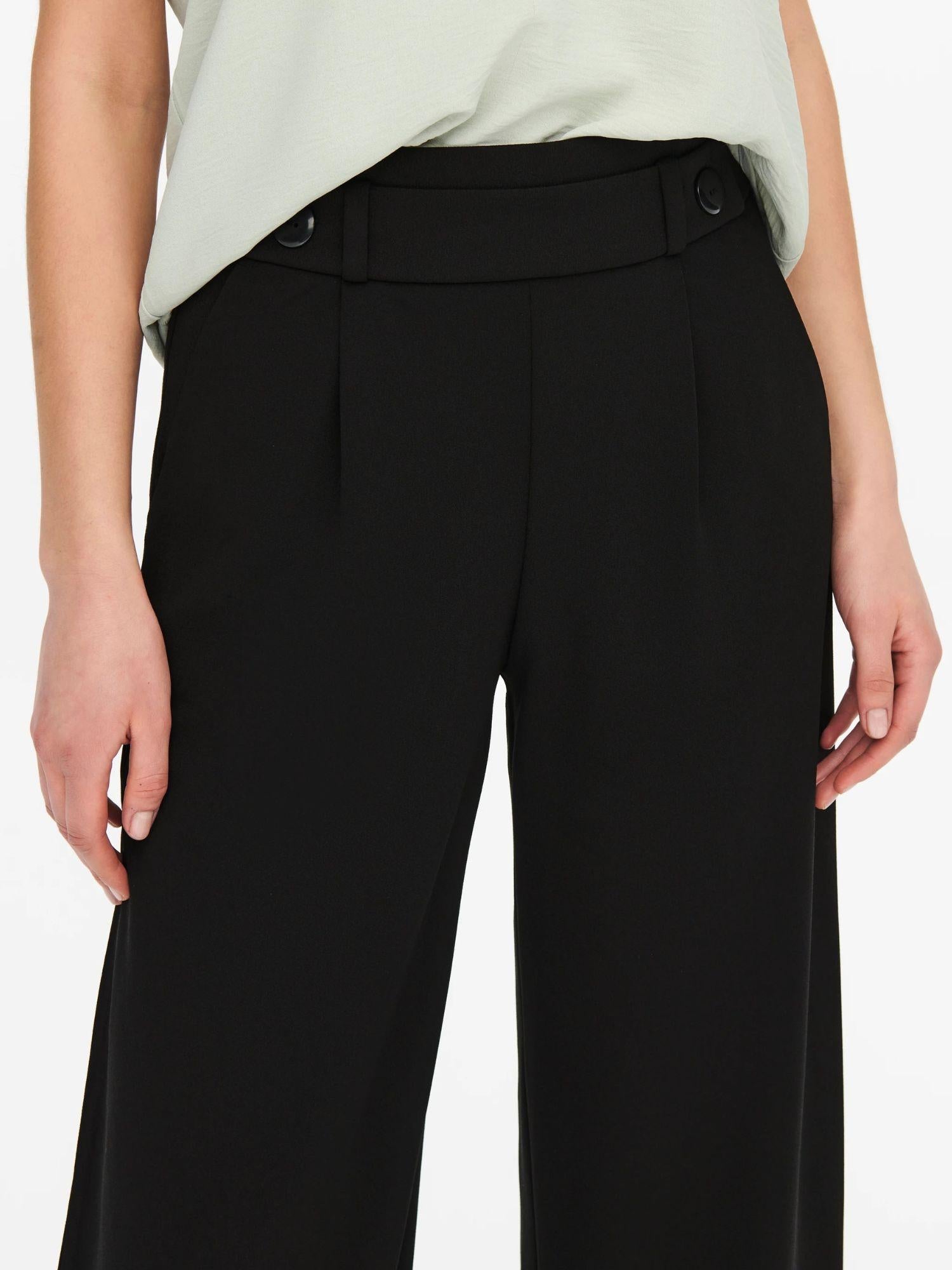 Jacqueline De Yong JDYGEGGO Wide Leg Fit Pantaloni a gamba larga Donna Nero 15208430 Black BLACK BUTTONS JACQUELINE DE YONG