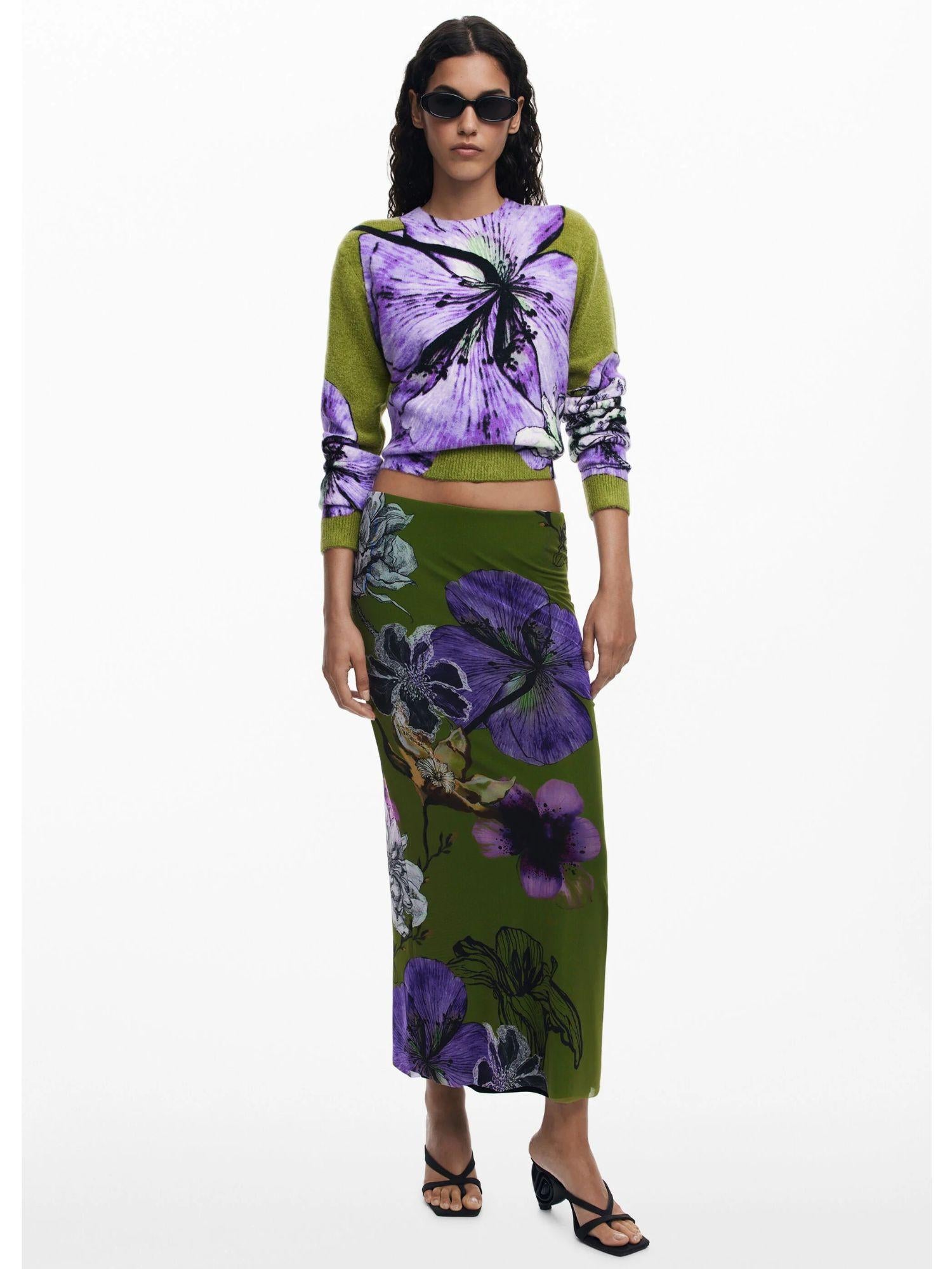 Desigual Gonna disegnata da Mr. Christian Lacroix Donna Verde 25WWFK03 4010 DESIGUAL