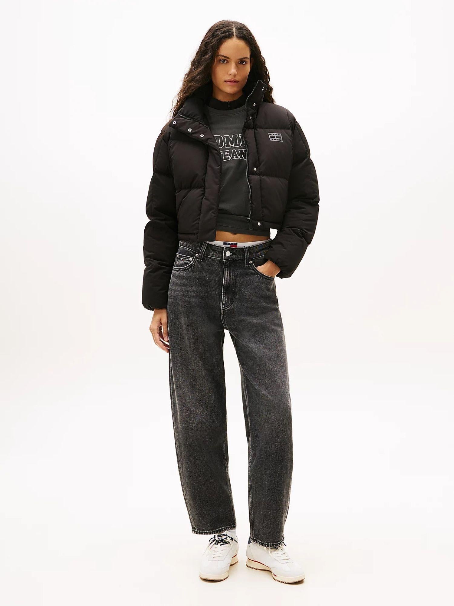 Tommy Hilfiger Piumino Donna Alaska Cropped Fit Nero DW0DW21624 BDS TOMMY HILFIGER