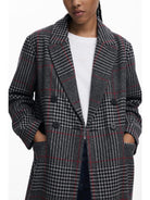 Desigual Cappotto tartan con cappuccio Donna Nero 25WWEW13 2007 DESIGUAL
