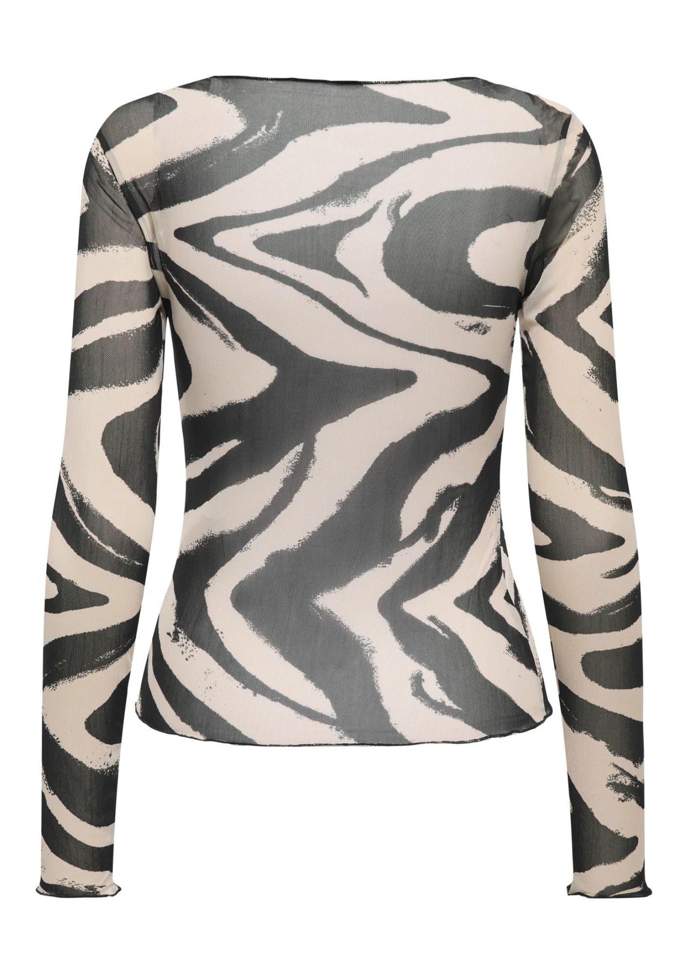 Jacqueline De Yong Top Donna Elsa Grigio e Bianco Animalier 15356004 Black WHITECAP GRAY GEO JACQUELINE DE YONG