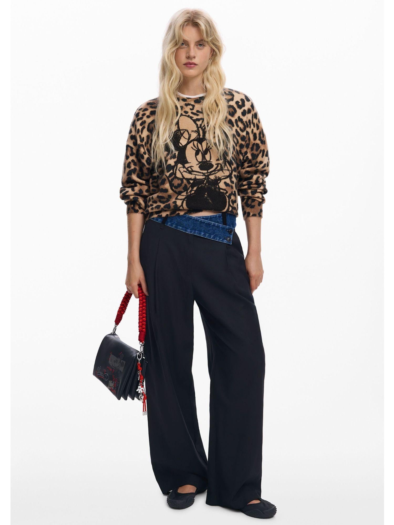 Desigual Maglione Minnie animalier Donna Marrone 25WWJF43 6001 DESIGUAL