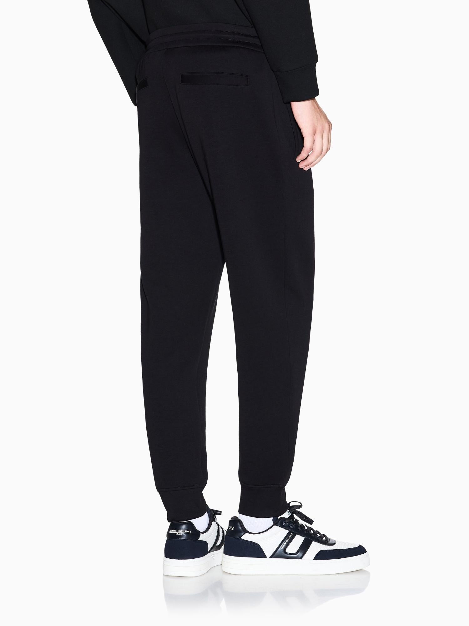 Armani Exchange Pantaloni Uomo jogger in cotone felpato Nero XM001886 AF10818 MC004 ARMANI EXCHANGE