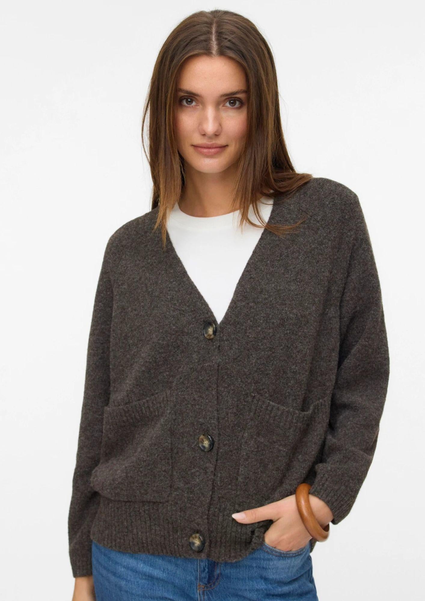 Vero Moda Cardigan Donna Boom Marrone 10320457 Chocolate Torte MELANGE VERO MODA