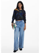 Desigual Maglione disegnato da Mr. Christian Lacroix Donna Nero 25WWJF05 2000 DESIGUAL