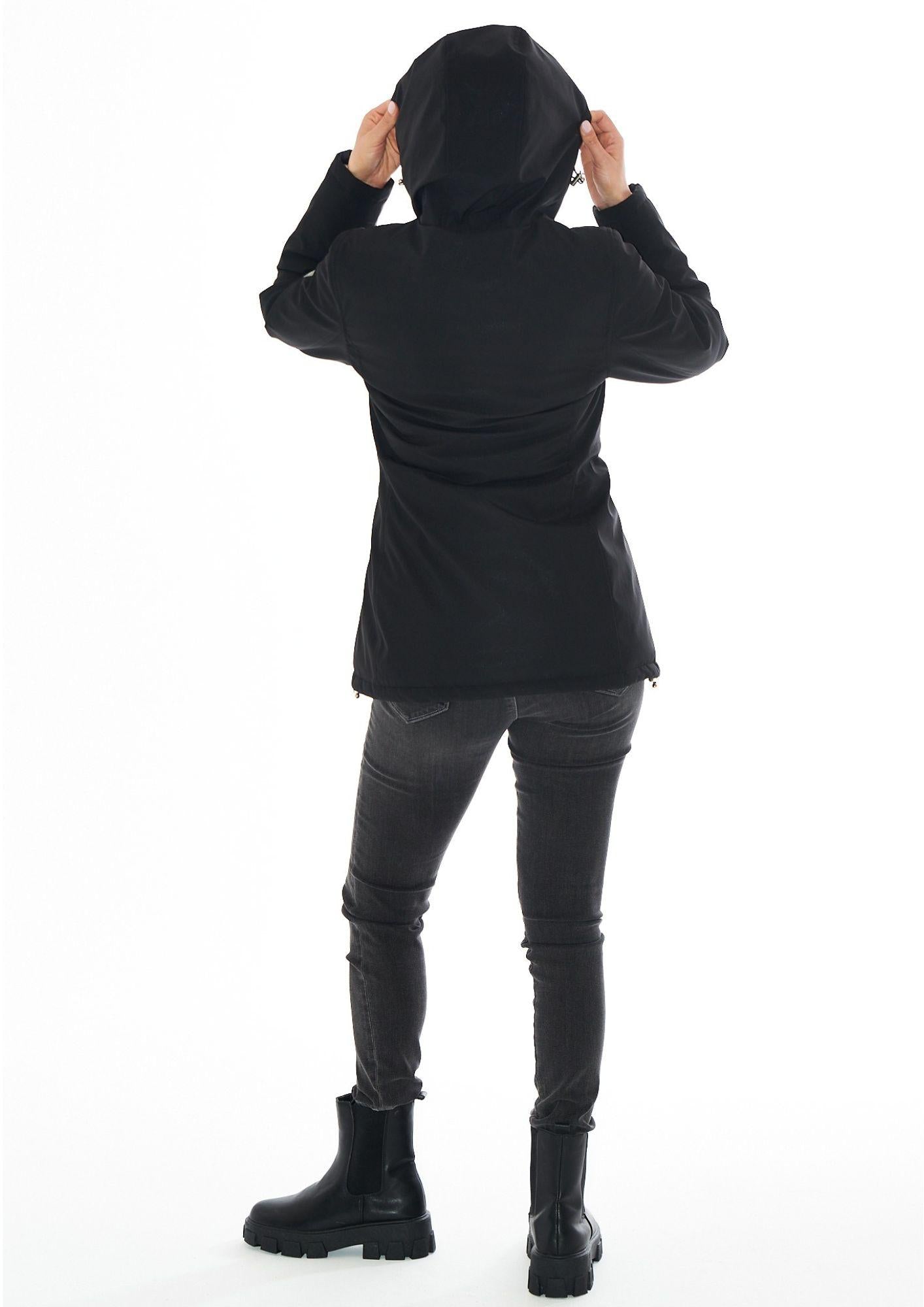 Yes Zee Cappotto Softshell con Cappuccio e Coulisse Donna Nero O088 M200 0801 YES ZEE