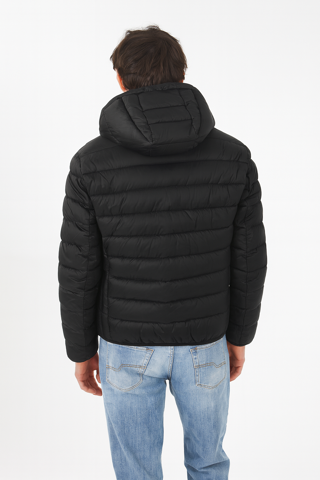 Giubbino Uomo Trapuntato Con Cappuccio Nero J876 QG00 0801 YES ZEE