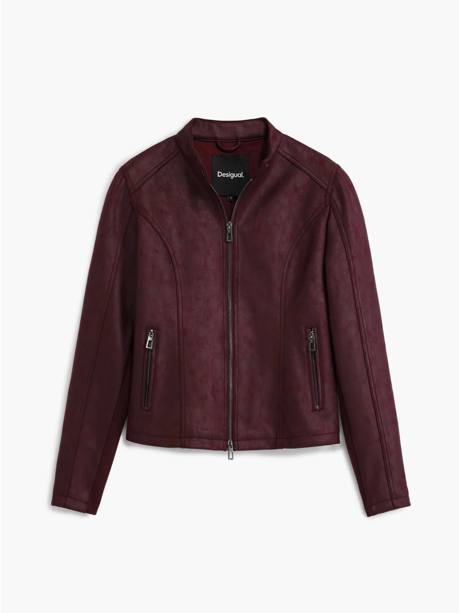 Desigual Giacca Donna Effetto Pelle Combinata Rossa 25WWEW43 3006 DESIGUAL