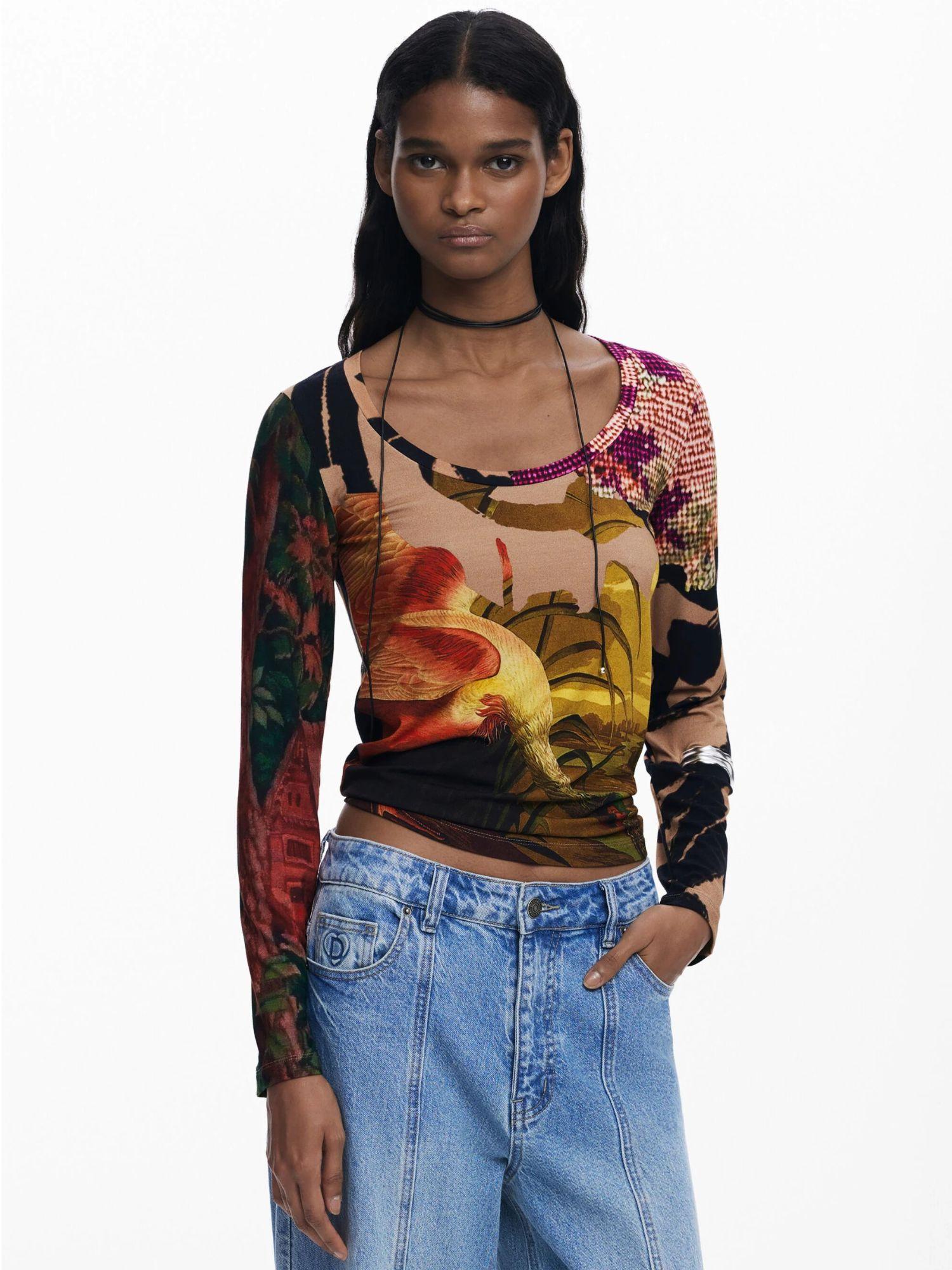 Desigual Maglietta disegnata da Mr. Christian Lacroix Donna Rosso 25WWTK38 3035 DESIGUAL