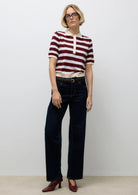 Aware Maglione Donna Sikita Bianco Betulla a Righe 10329594 Birch ZINFANDEL VERO MODA