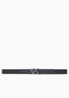 Cintura in pelle con fibbia a placca e logo Black Phantom 951017 CC505 43120 ARMANI EXCHANGE 