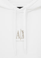 Felpa con cappuccio e tasca a marsupio con logo Icon Bianca XM000369 AF10818 U0009 ARMANI EXCHANGE 