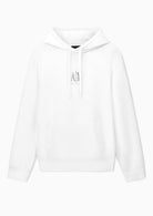 Felpa con cappuccio e tasca a marsupio con logo Icon Bianca XM000369 AF10818 U0009 ARMANI EXCHANGE 