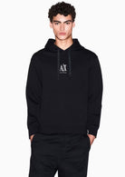 Felpa con cappuccio e tasca a marsupio con logo Icon Nera XM000369 AF10818 UC001 ARMANI EXCHANGE 