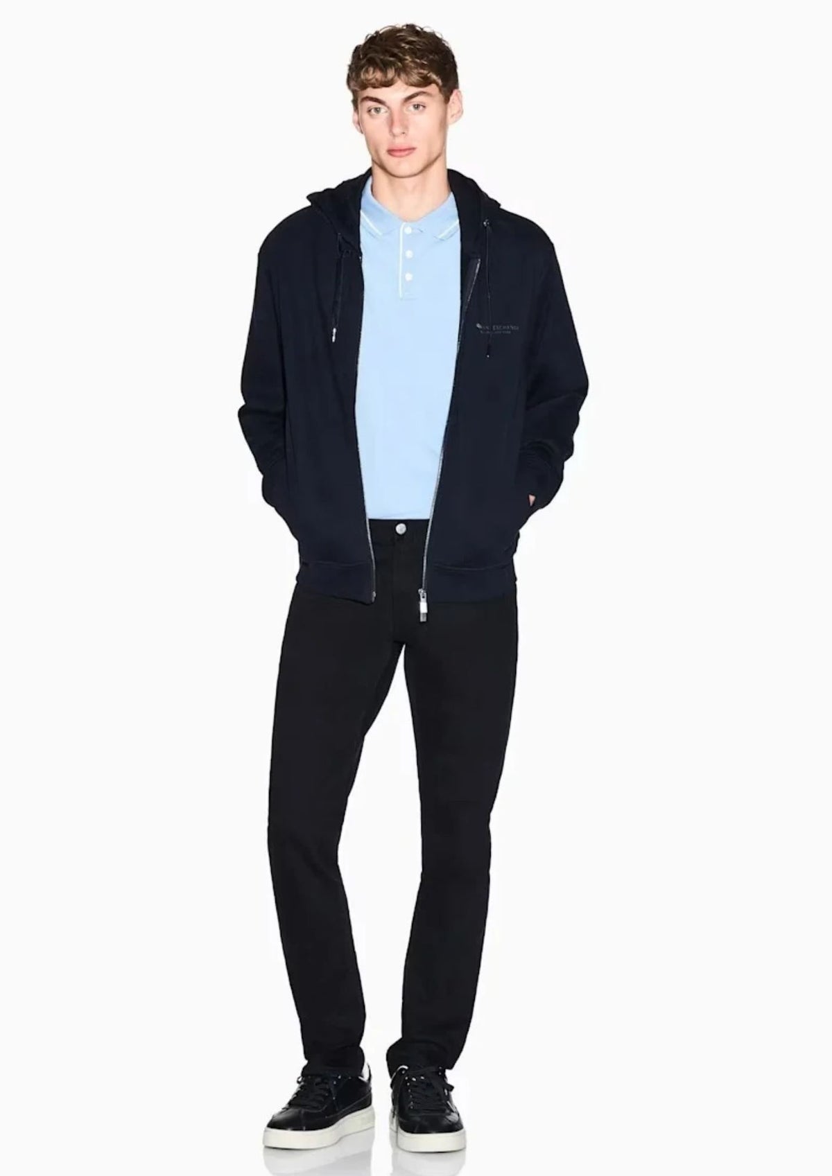 Felpa regular fit in cotone french terry Blu Navy XM001293 AF20934 UB101 ARMANI EXCHANGE 