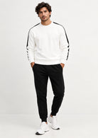 Felpa con logo girocollo in misto cotone Bianca XM001296 AF10818 U0009 ARMANI EXCHANGE 