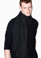 Sciarpa jacquard in cotone e viscosa con logo Nera XM001714 AF17470 FC361 ARMANI EXCHANGE 
