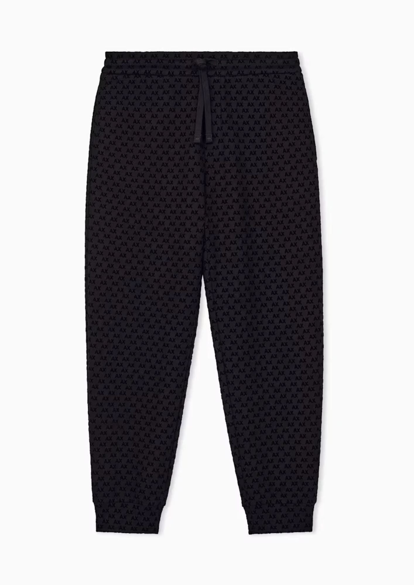 Pantaloni joggers in jersey con logo all over Nero XM002904 AF10818 UC001 ARMANI EXCHANGE 