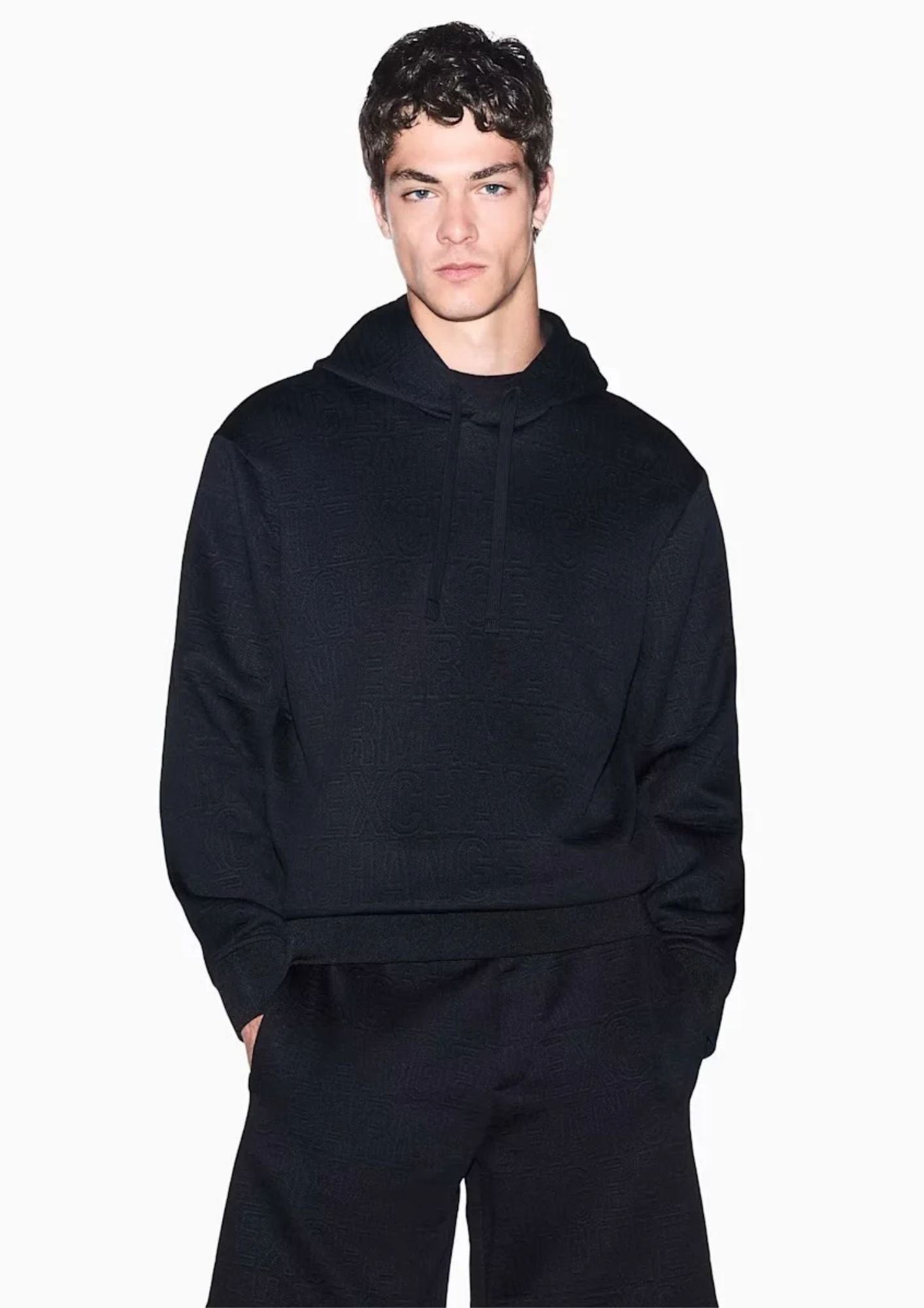 Felpa in jersey jacquard elasticizzato Nera XM002906 AF21862 UC001 ARMANI EXCHANGE 