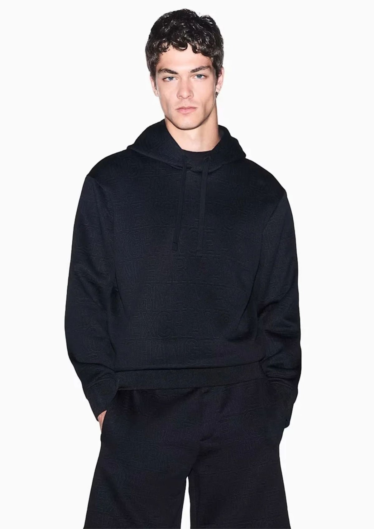Felpa in jersey jacquard elasticizzato Nera XM002906 AF21862 UC001 ARMANI EXCHANGE 