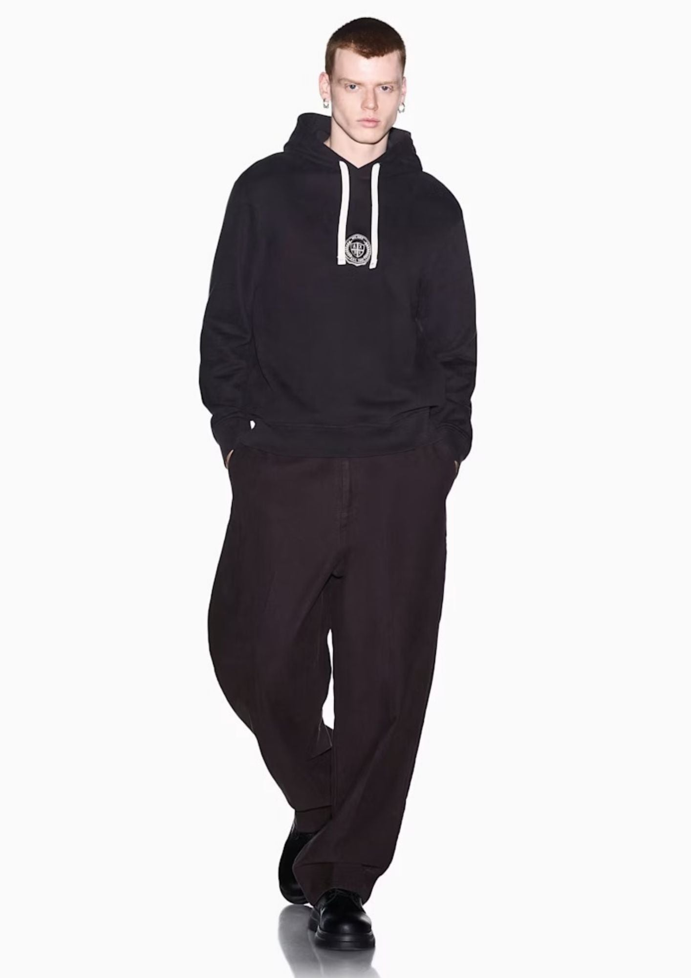 Felpa Crossover in cotone con cappuccio e logo Grigia XM002912 AF26047 U8128 ARMANI EXCHANGE 